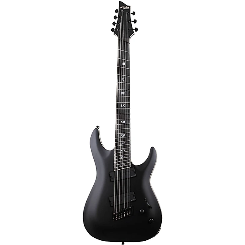 Schecter Guitar Research C-7 Multiscale SLS Elite Evil Twin 7-String Electric Guitar Satin Black