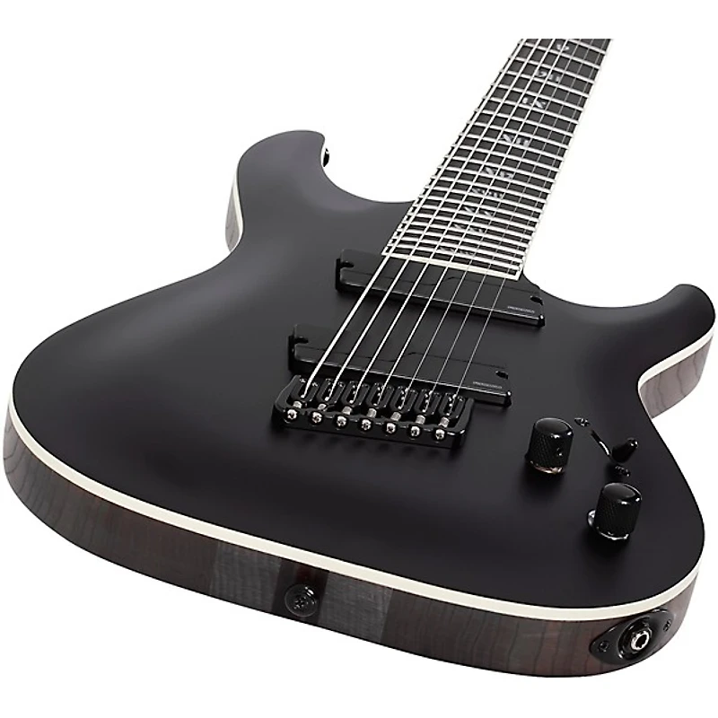 Schecter Guitar Research C-7 Multiscale SLS Elite Evil Twin 7-String Electric Guitar Satin Black