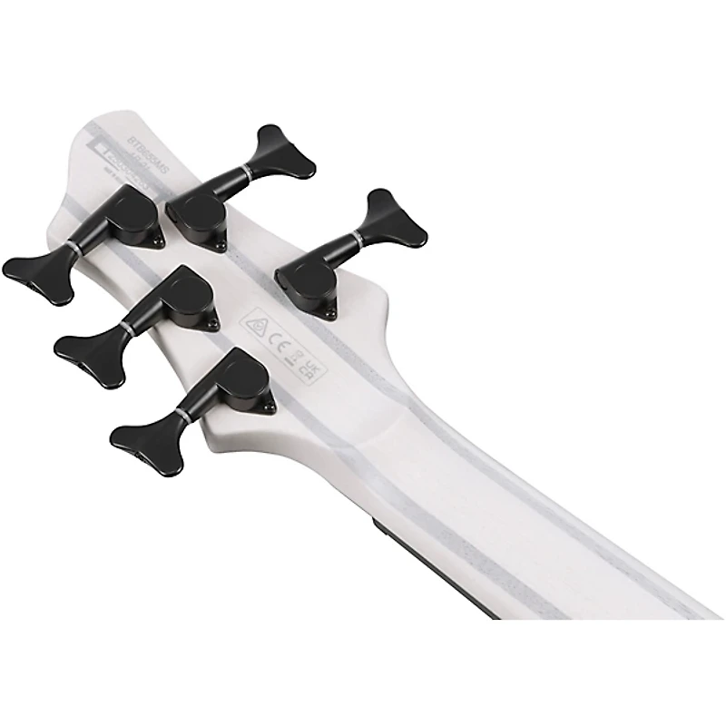 Ibanez BTB865MS 5-String Multi Scale Electric Bass Guitar Transparent White Flat