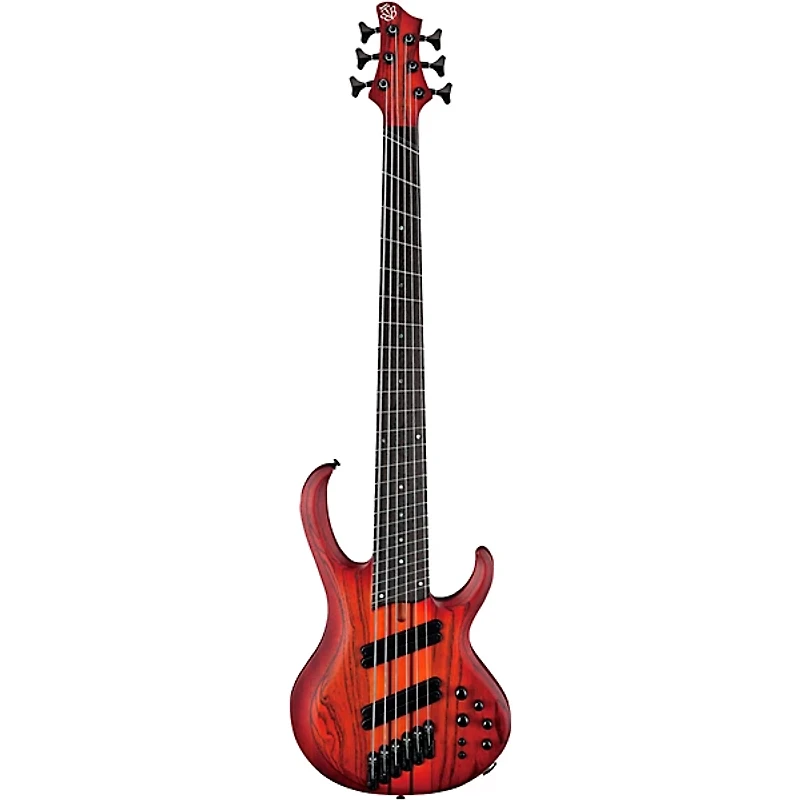 Ibanez BTB866MS 6-String Multi Scale Electric Bass Guitar Brown Topaz Burst Flat