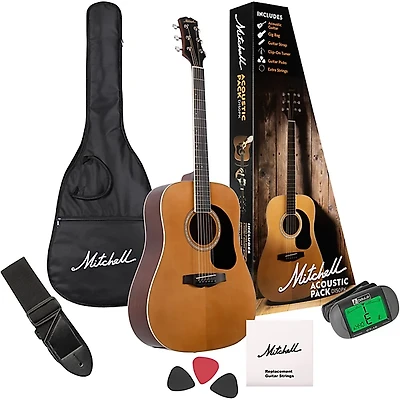 Mitchell Motion D150 Dreadnought Acoustic Guitar Pack - Natural