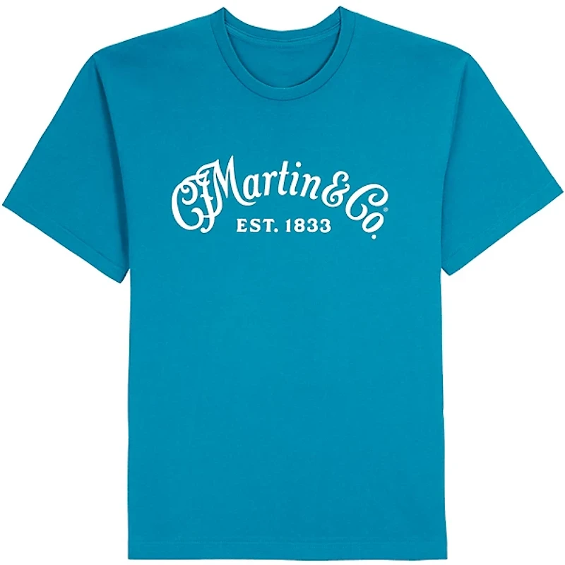 Martin Logo T-Shirt (White Script) Ocean Blue