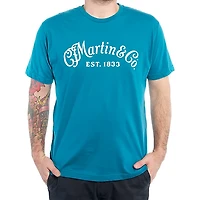 Martin Logo T-Shirt (White Script) Ocean Blue