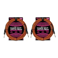 Ernie Ball Braided Instrument Cable Straight/Straight 2-Pack 10 ft. Pumpkin Pie