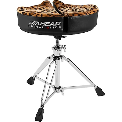 Ahead Spinal-G 3-Leg Drum Throne with Leopard Print Cloth Top and Black Sides 18 in.