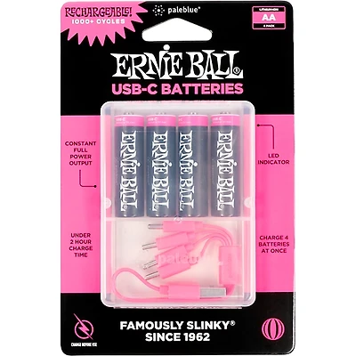 Ernie Ball USB-C Rechargeable Battery AA (4-Pack)