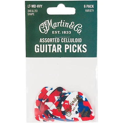 Martin Assorted Celluloid Guitar Picks - 6 Pack
