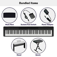 Yamaha P-143LXB 88-Key Digital Piano Bundle