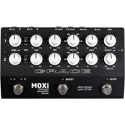 Grace Design MOXi 2-Channel Instrument Preamp/Blender Pedal - Black