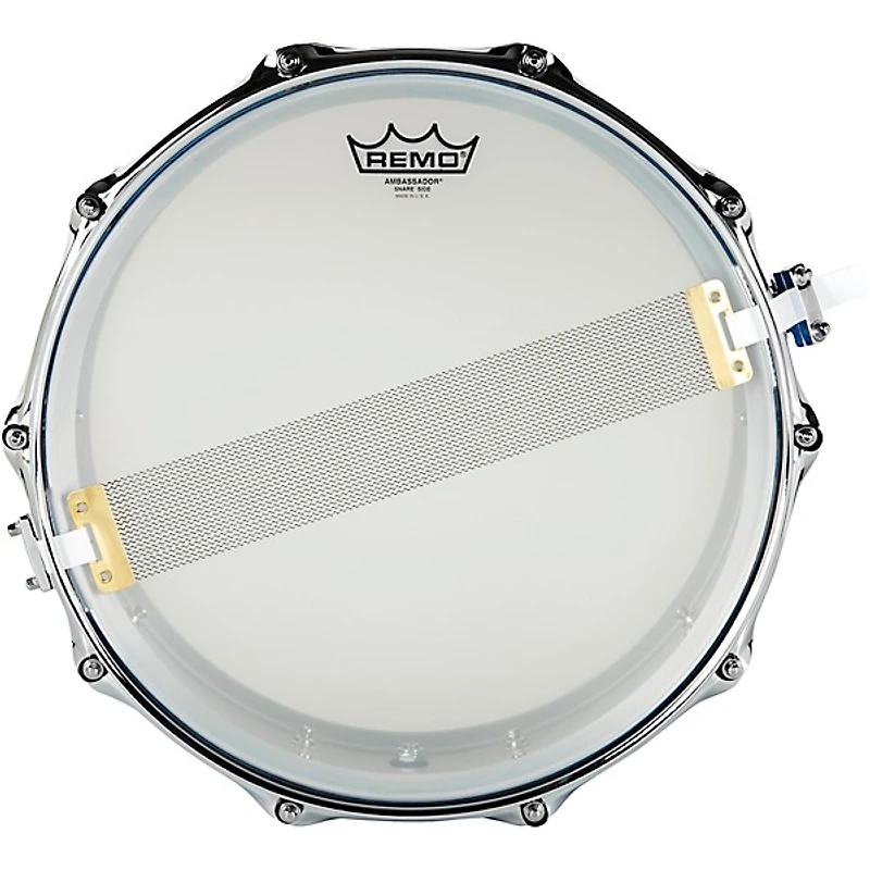 Pork Pie Seamless Aluminum Snare Drum - Blue Ice Alcohol Ink, 14 x 6.5 in.