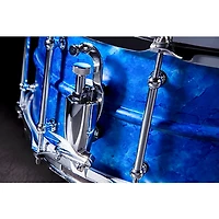 Pork Pie Seamless Aluminum Snare Drum - Blue Ice Alcohol Ink, 14 x 6.5 in.