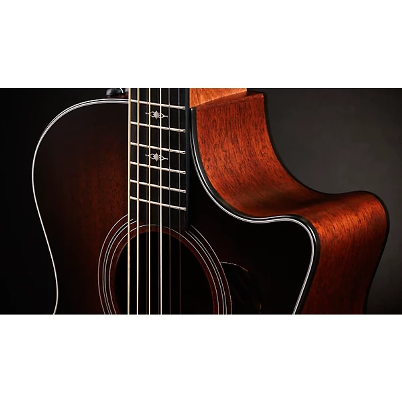 Taylor 324ce Baritone-8 Limited-Edition 8-String Grand Auditorium Acoustic-Electric Guitar Shaded Edge Burst