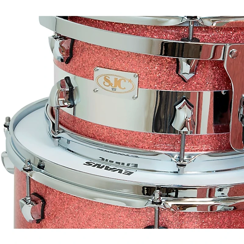 SJC Drums 25th Anniversary USA Custom 3-Piece Maple Shell Pack - Pink Glitter
