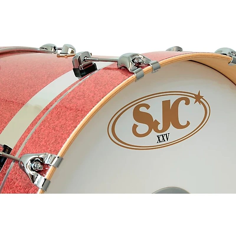 SJC Drums 25th Anniversary USA Custom 3-Piece Maple Shell Pack - Pink Glitter