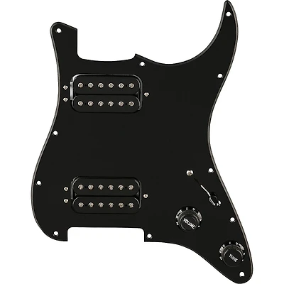 Fender Quadra Tap HH Pre-Wired Strat Pickguard 1-Ply Black Black