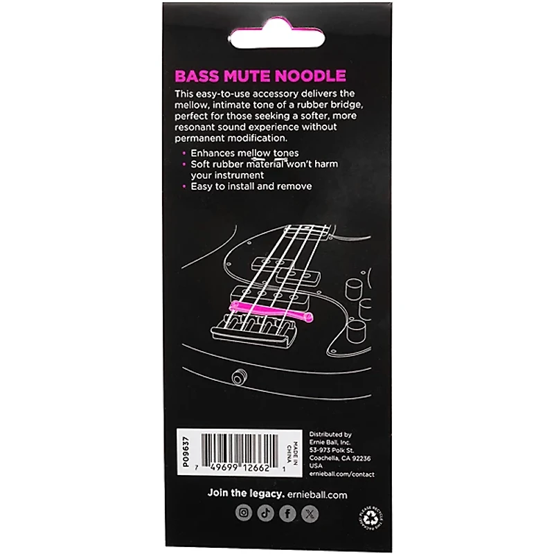 Ernie Ball Bass Mute Noodle Black