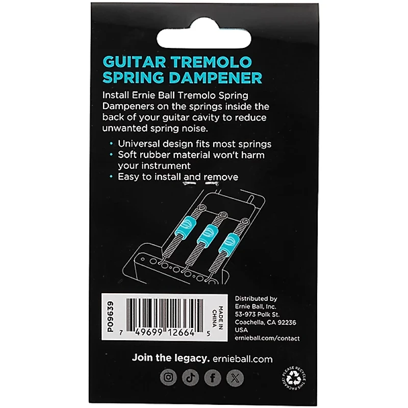Ernie Ball Guitar Tremolo Spring Dampener Black