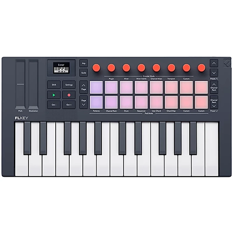Novation FLkey 2 Keyboard Controller With Focusrite 2i2 USB Audio Interface & Adam Audio D3V 3" Studio Monitor Pair Package (Cables & Headphones Included) -