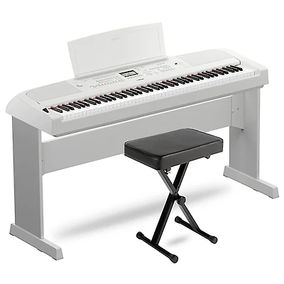 Yamaha DGX-670 88-Key Portable Grand Piano With Matching Stand & Bench - White