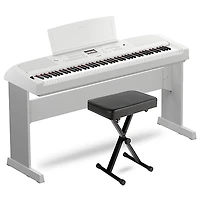 Yamaha DGX-670 88-Key Portable Grand Piano With Matching Stand & Bench - White