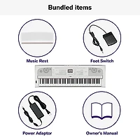 Yamaha DGX-670 88-Key Portable Grand Piano With Matching Stand & Bench - White