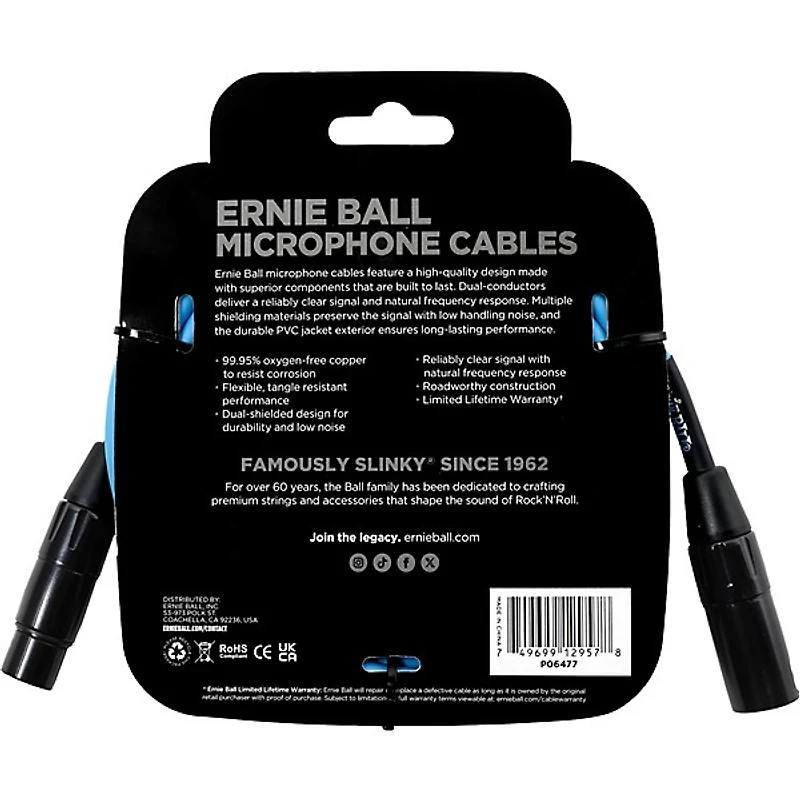 Ernie Ball Classic XLR Microphone Cable -