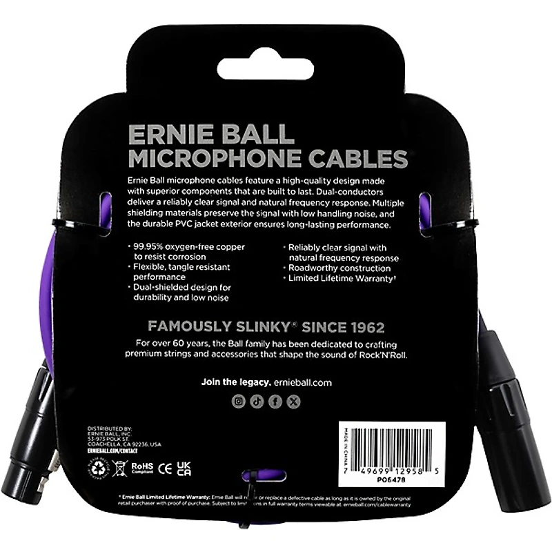 Ernie Ball Classic XLR Microphone Cable -