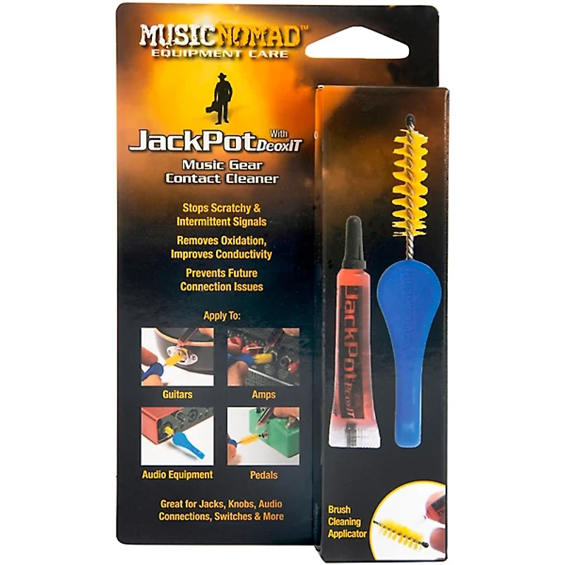 Music Nomad JackPot Music Gear Contact Cleaner with Deoxit & Cleaning Brush