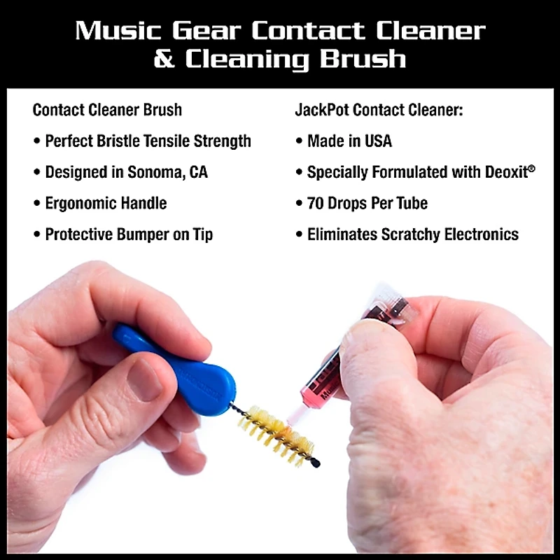 Music Nomad JackPot Music Gear Contact Cleaner with Deoxit & Cleaning Brush