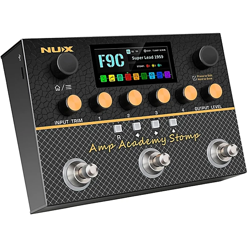 NUX Amp Academy Stomp Compact Modeler and Amp Profile Loader Pedal Black