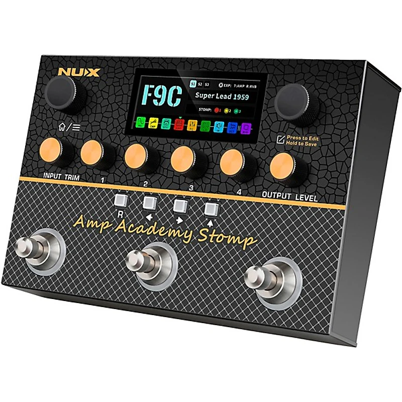 NUX Amp Academy Stomp Compact Modeler and Amp Profile Loader Pedal Black