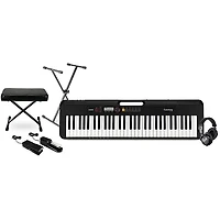 Casio Casiotone CT-S200 61-key Portable Arranger Keyboard with Warm Audio WA-CAB Headphone Package (Pedals/Bench/Stand Included)