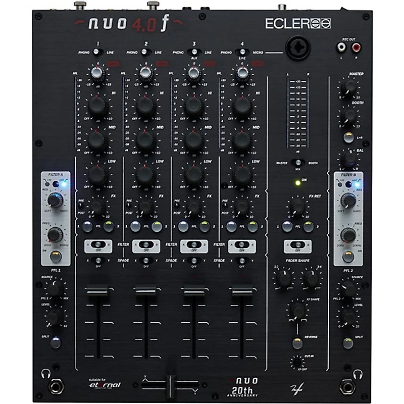 Ecler NUO 4.0F Analogue 4-Channel DJ Mixer Black
