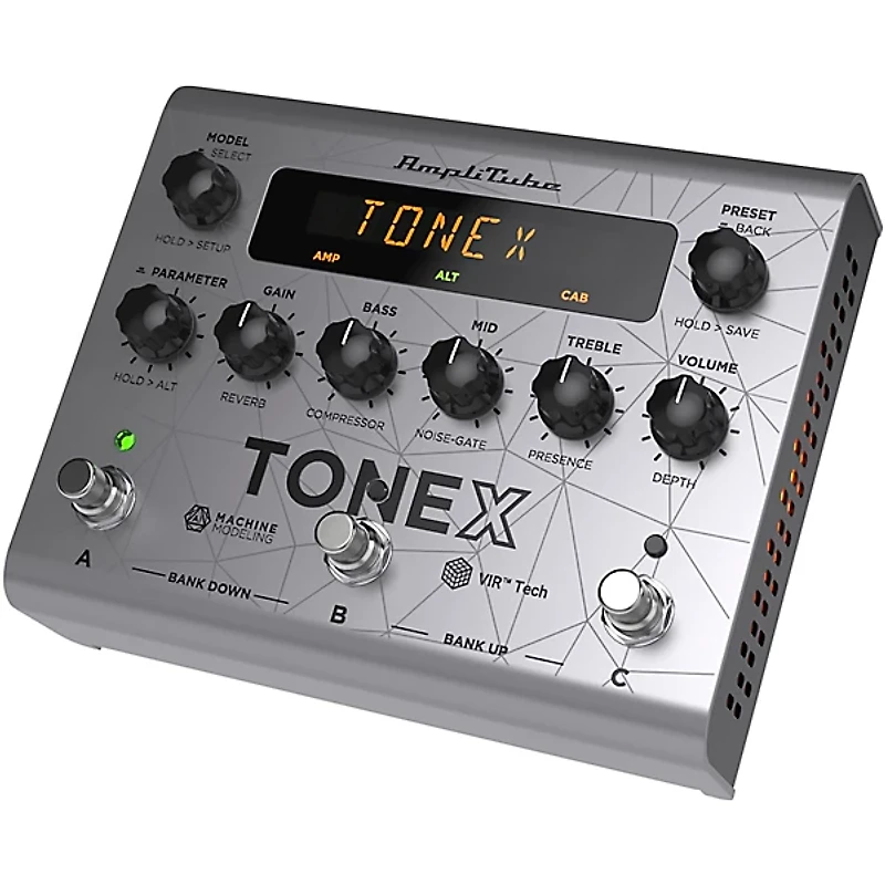 IK Multimedia TONEX Bass Edition Amp Modeler Effects Pedal Aluminum Silver