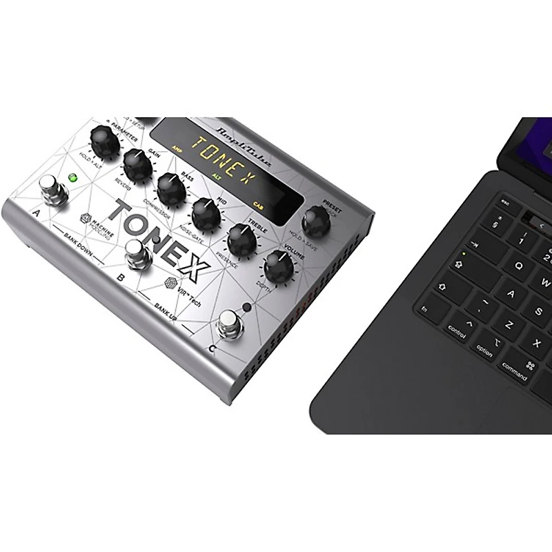IK Multimedia TONEX Bass Edition Amp Modeler Effects Pedal Aluminum Silver