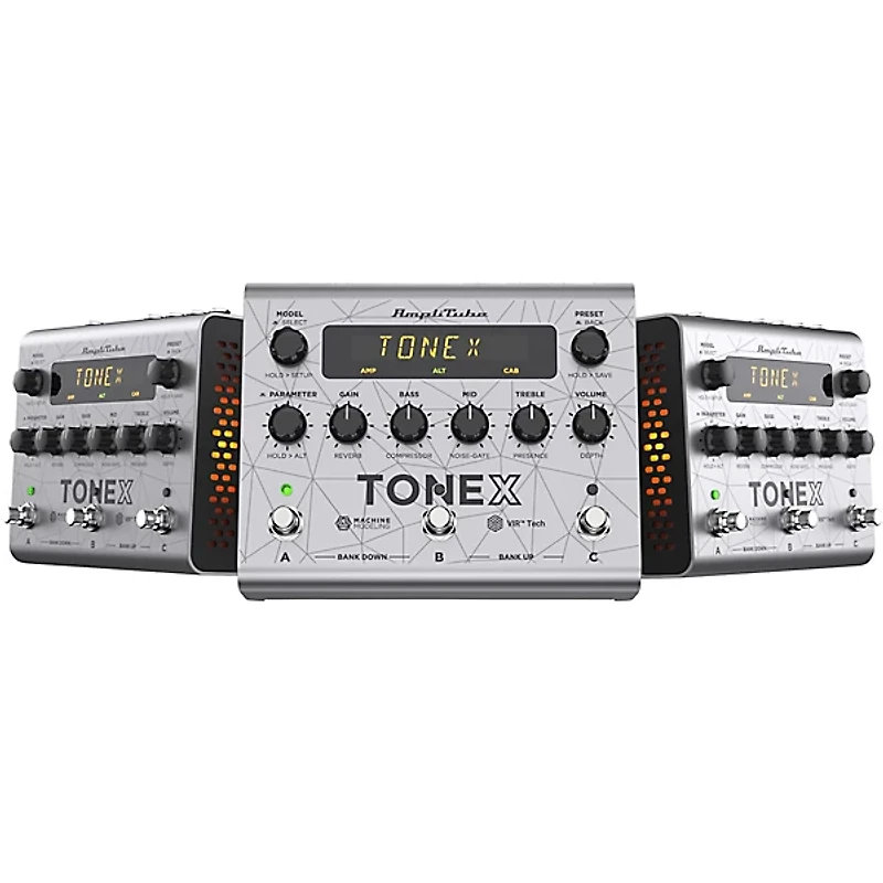 IK Multimedia TONEX Bass Edition Amp Modeler Effects Pedal Aluminum Silver