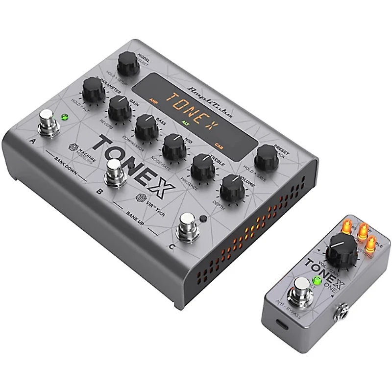 IK Multimedia TONEX Bass Edition Amp Modeler Effects Pedal Aluminum Silver