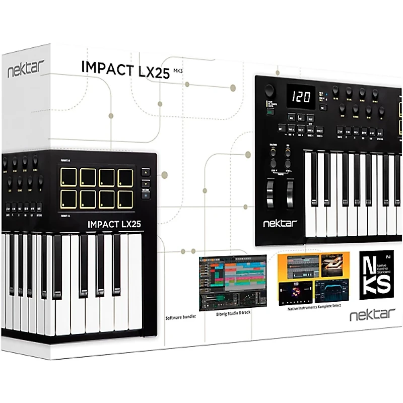 Nektar Impact LX25 mk3 MIDI Controller Black