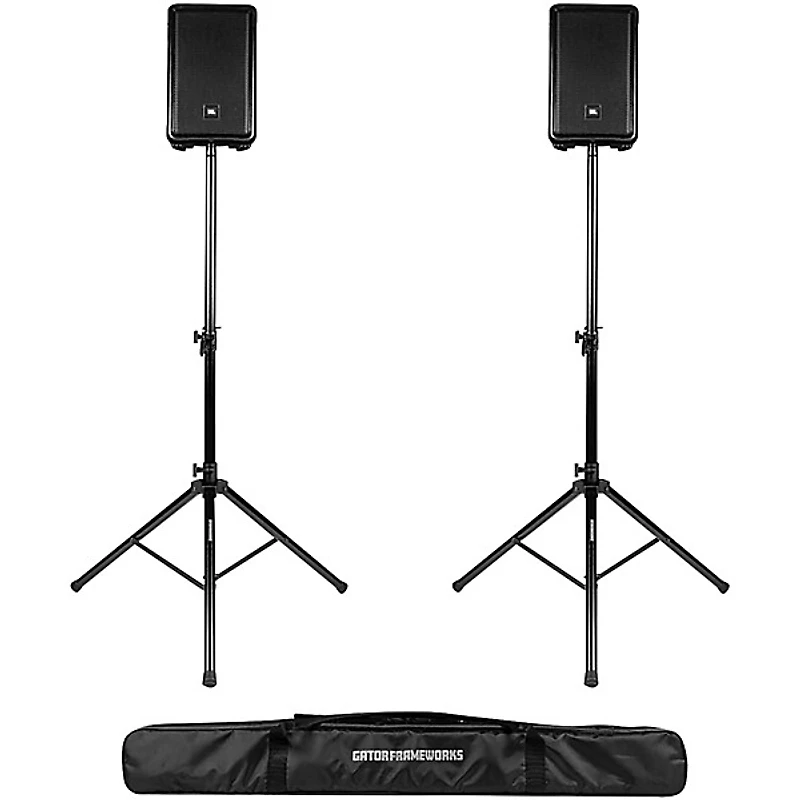 Rok-It RI-SPKRSTDSET-250-AL Aluminum Tripod Speaker Stand Set w/ Deluxe Bag