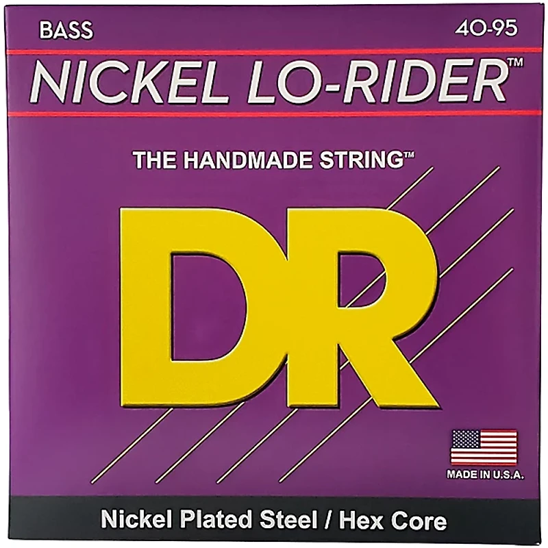 DR Strings Nickel Lo-Rider NLLH-40 Electric Bass Strings (40-95)