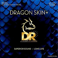 DR Strings Dragon Skin+ Quantum Coated Accurate Core Technology 5-String Electric Bass Strings (45-135)