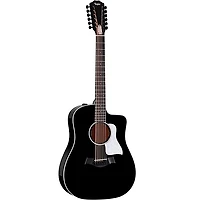 Taylor 250ce Plus Doce Doble 12-String Dreadnought Acoustic-Electric Guitar Black