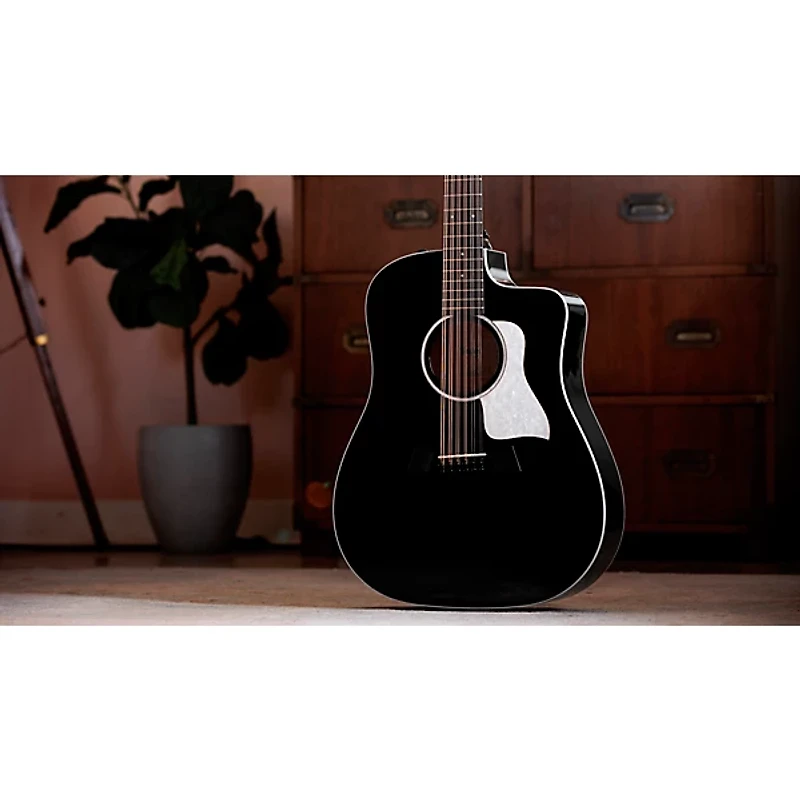Taylor 250ce Plus Doce Doble 12-String Dreadnought Acoustic-Electric Guitar Black