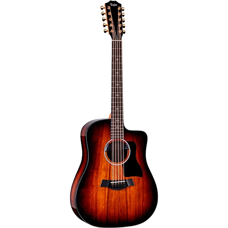 Taylor 260ce-K DLX 10-String Dreadnought Acoustic-Electric Bajo Quinto Shaded Edge Burst