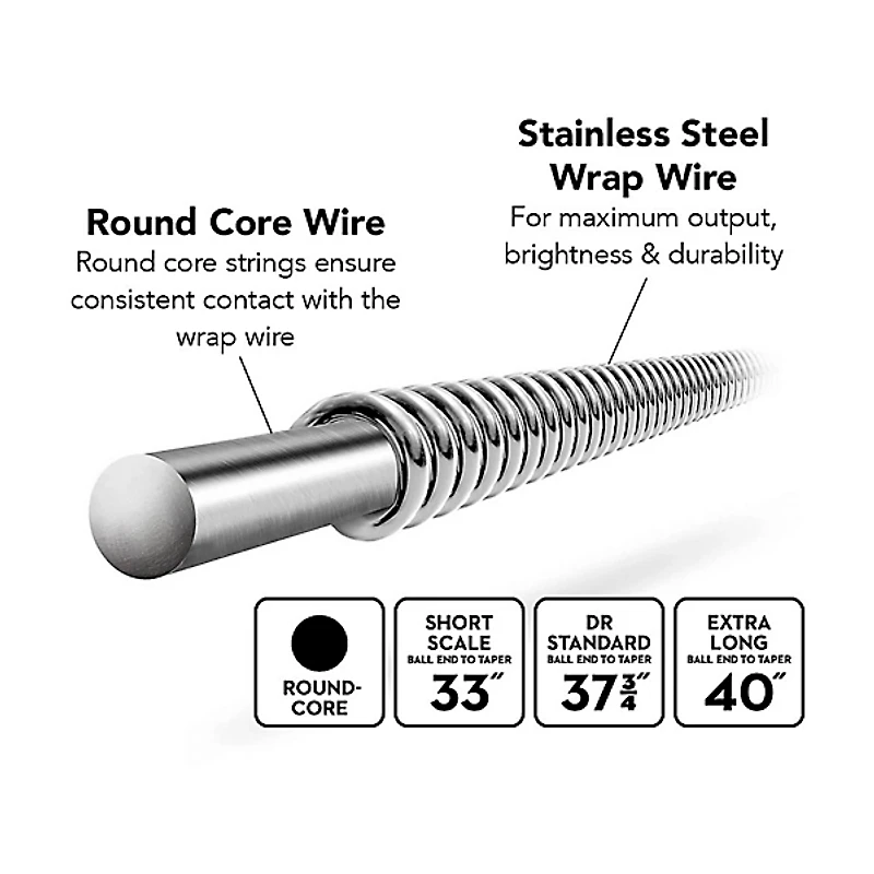 DR Strings Hi-Beam LLR-40 Electric Bass Strings (40-95)