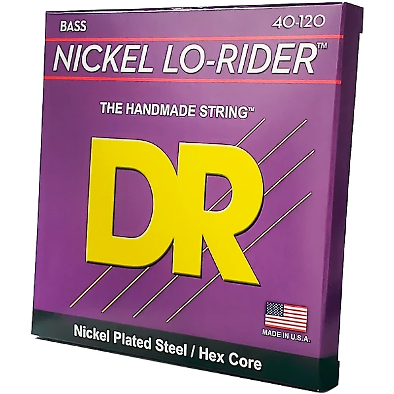 DR Strings Nickel Lo-Rider 5-String Electric Bass Strings (40-120)