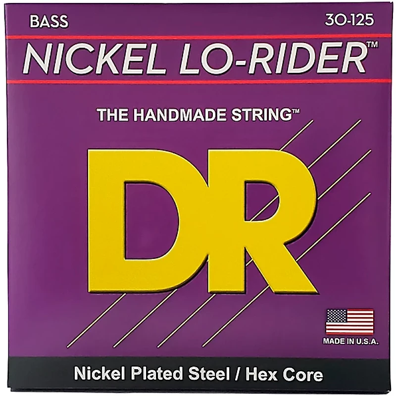 DR Strings Nickel Lo-Rider 6-String Electric Bass Strings (30-125)