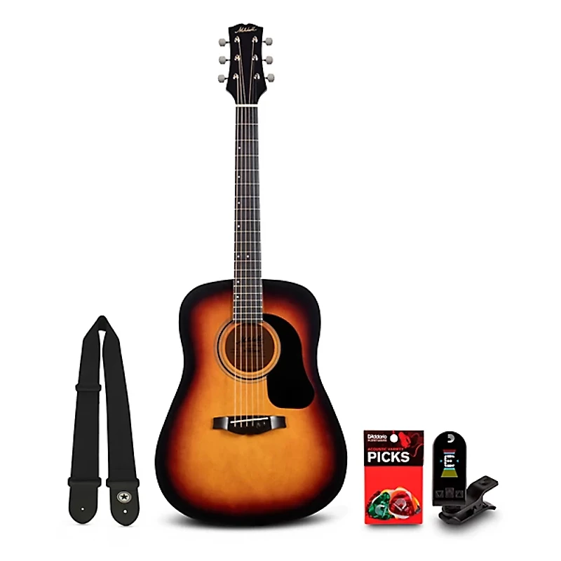 Mitchell Launch D75S Starter Dreadnought Acoustic Guitar With Accessories -