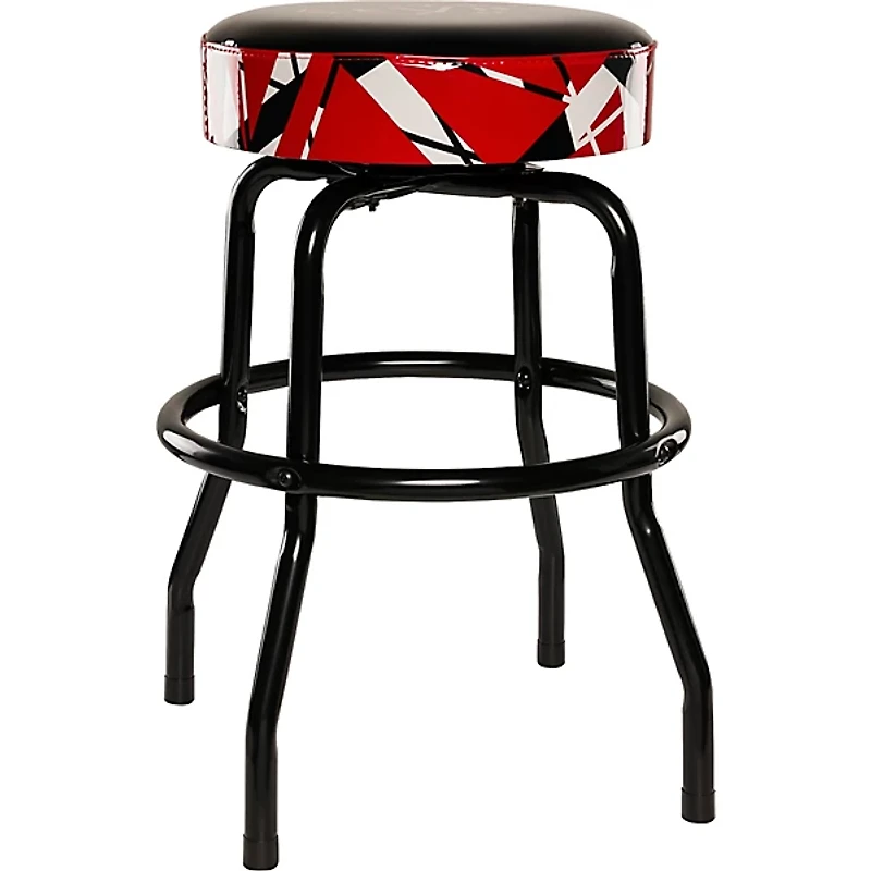 EVH Logo Barstool - Red, Black and White Stripes
