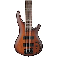 Ibanez SR506A 6-String Electric Bass Guitar - Mahogany Brown Burst Low Gloss
